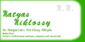 matyas miklossy business card