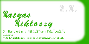 matyas miklossy business card